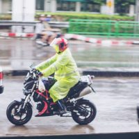 riding in the rain